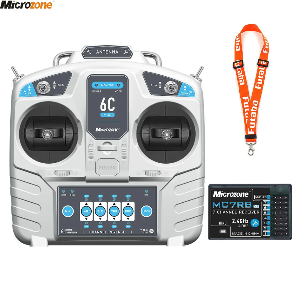 Radio Transmitter 6Ch - MicroZone-controlador transmisor MC6C Mini V2, 2,4G,