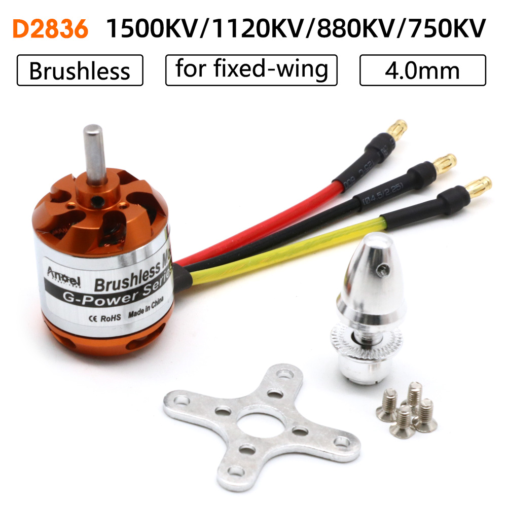Motor RC D2836 750KV 1500KV 88 - Rc Hobby Grade reseña y precio
